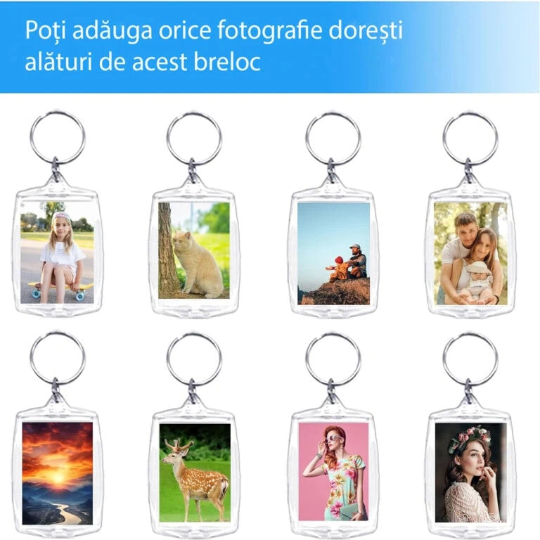 Breloc transparent dreptunghiular 5,5x4 cm –  Special pentru pozele celor dragi Atelierul RA
