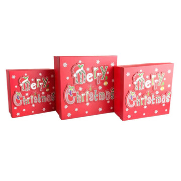 Cutii cu model 3D Merry Christmas - set 3 bucăți