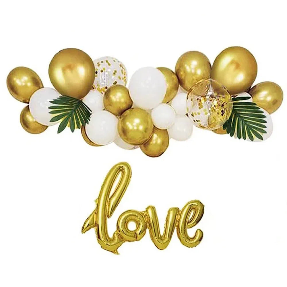 Set de 38 baloane cu frunze si text „Love” pentru decoratiuni festive - Atelierul RA