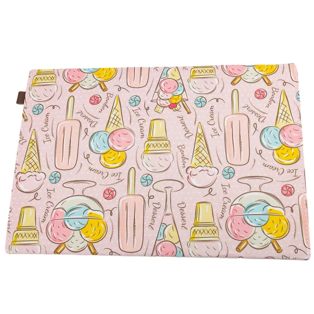 Accesoriu de organizare versatil – Plic textil înghețată roz 33x23.5 cm cu capsă magnetică - Atelierul RA